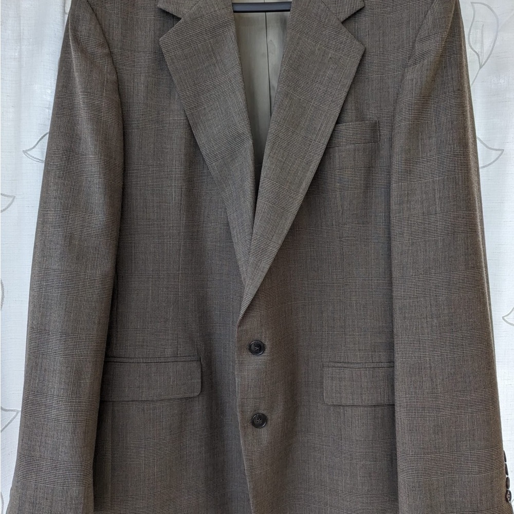 Mens Brown Wool Haggar Suit (Jacket 44R and Pants 38x31)